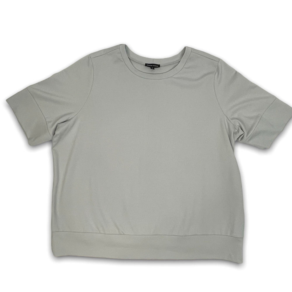 Universal Standard Popover Knit TShirt Boxy Fit Light Gray Medium (18/20)